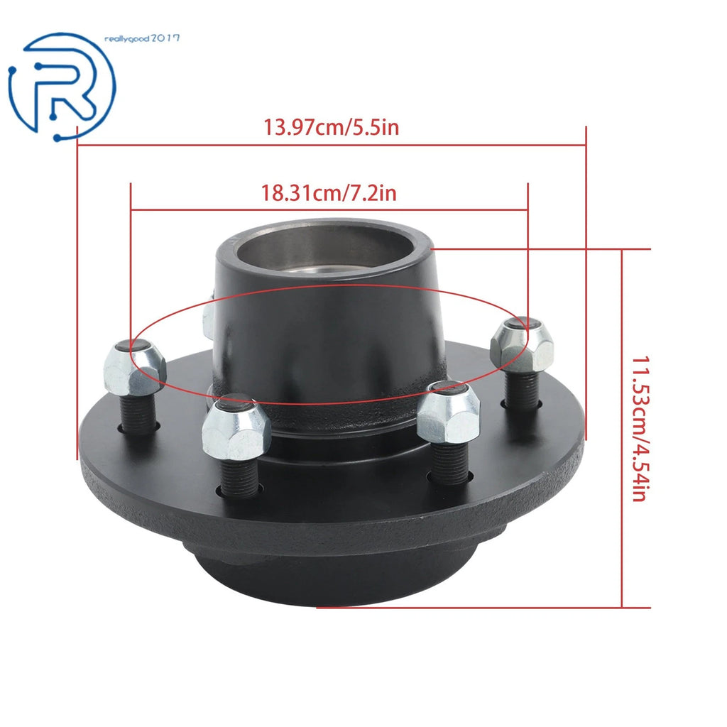 Spindle 6 on 5.5" Trailer Idler Hub Kit for 6000lbs Axles (Includes Bearing Kit)