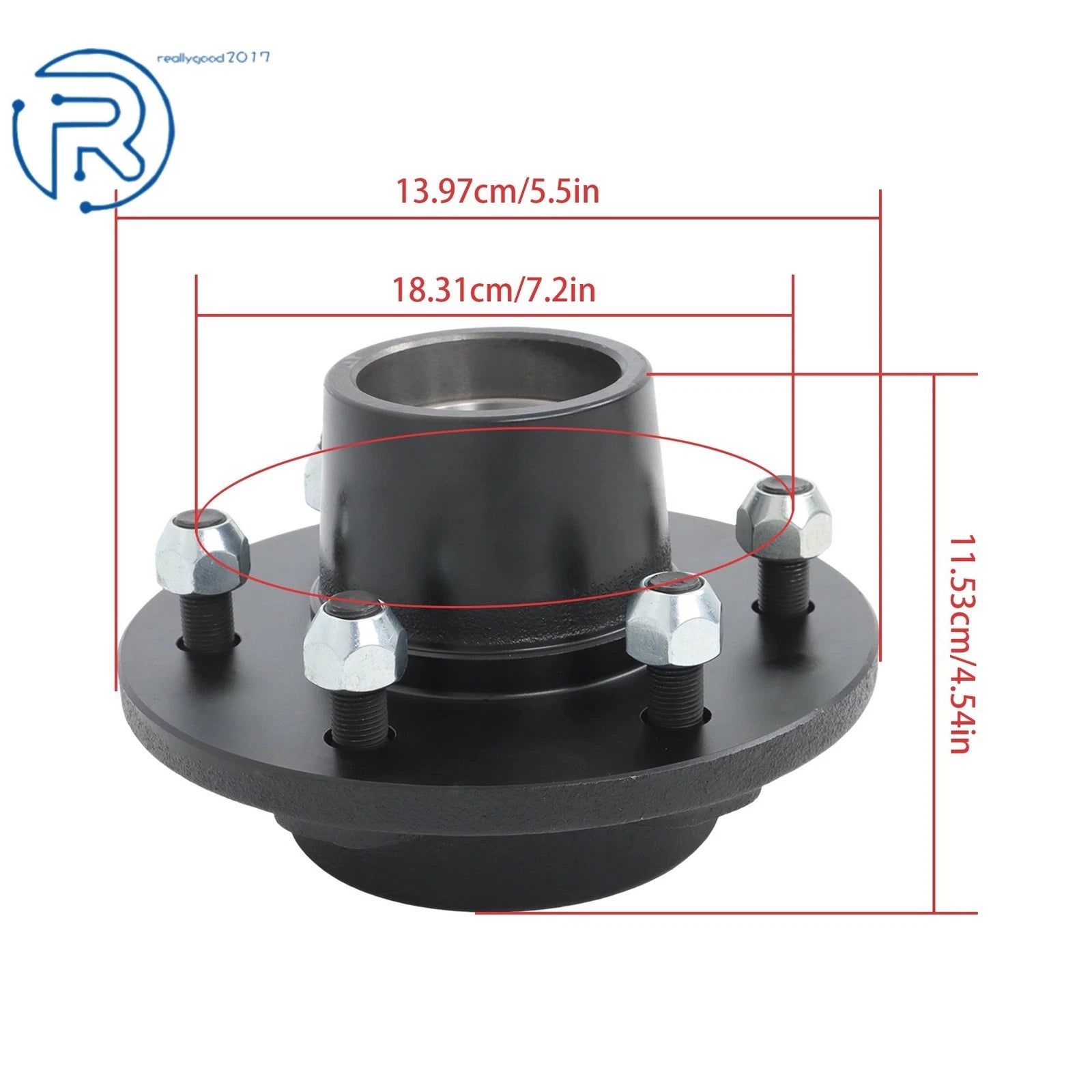 Spindle 6 on 5.5" Trailer Idler Hub Kit for 6000lbs Axles (Includes Bearing Kit)