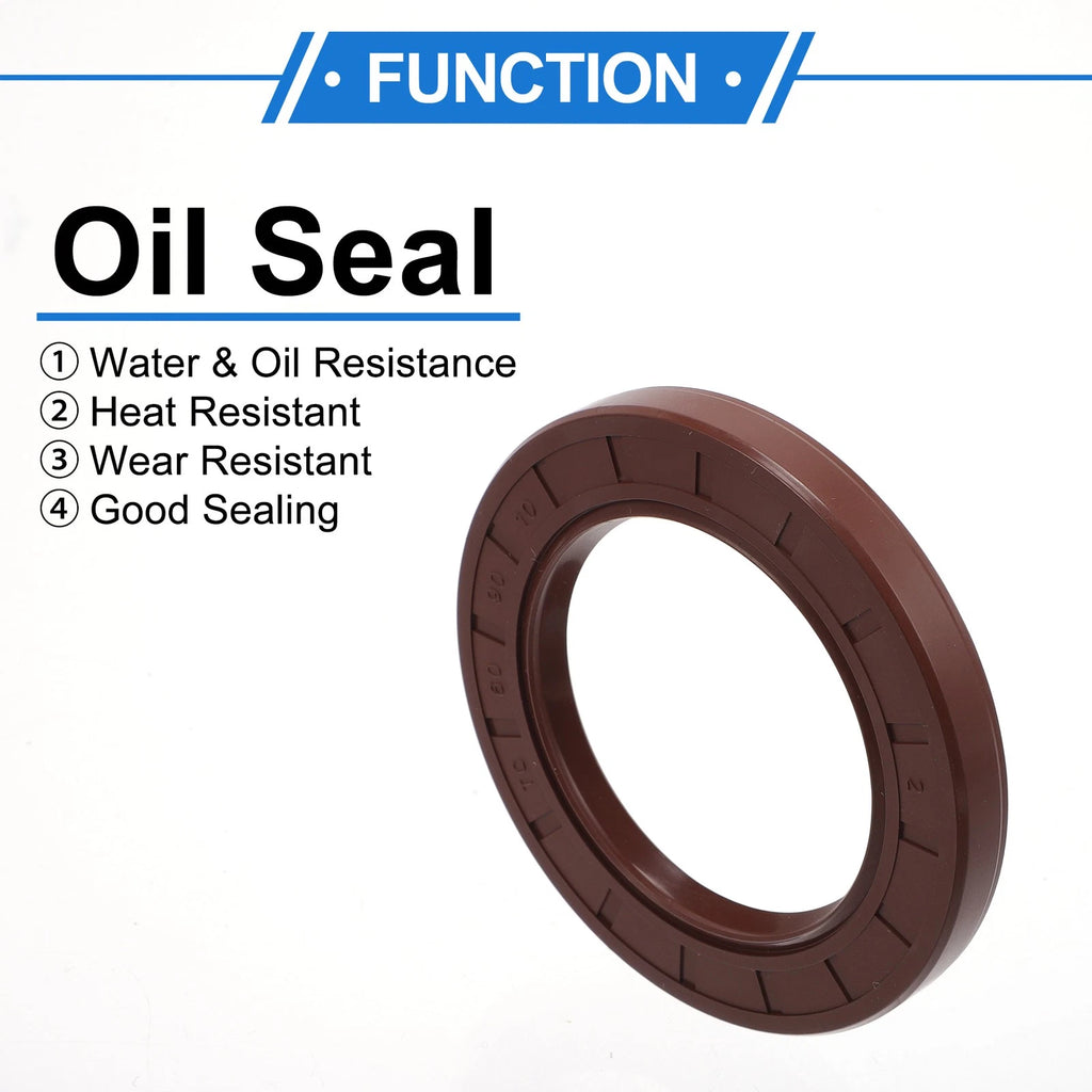 2X Oil Seal Rotary Shaft Seal FKM Rubber 60x90x10mm for Various Models