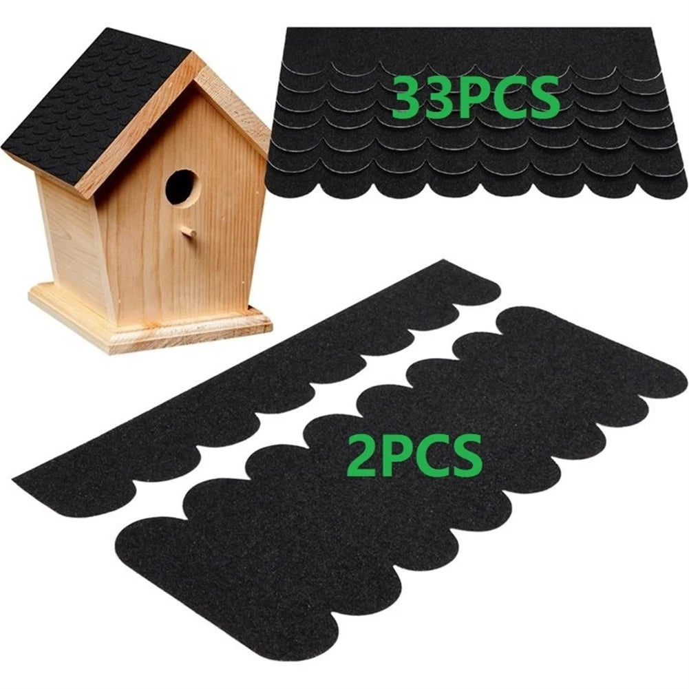 Set of 35 Black Roofing Felt Shingles for DIY Bird House Rabbit Hutch