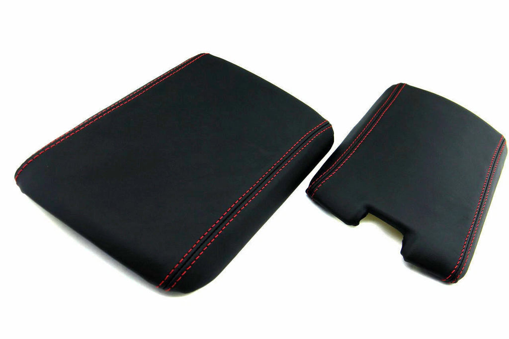 Center Console Lid Armrest for Mazda RX-8 (2004–2008) Black Red Stitch