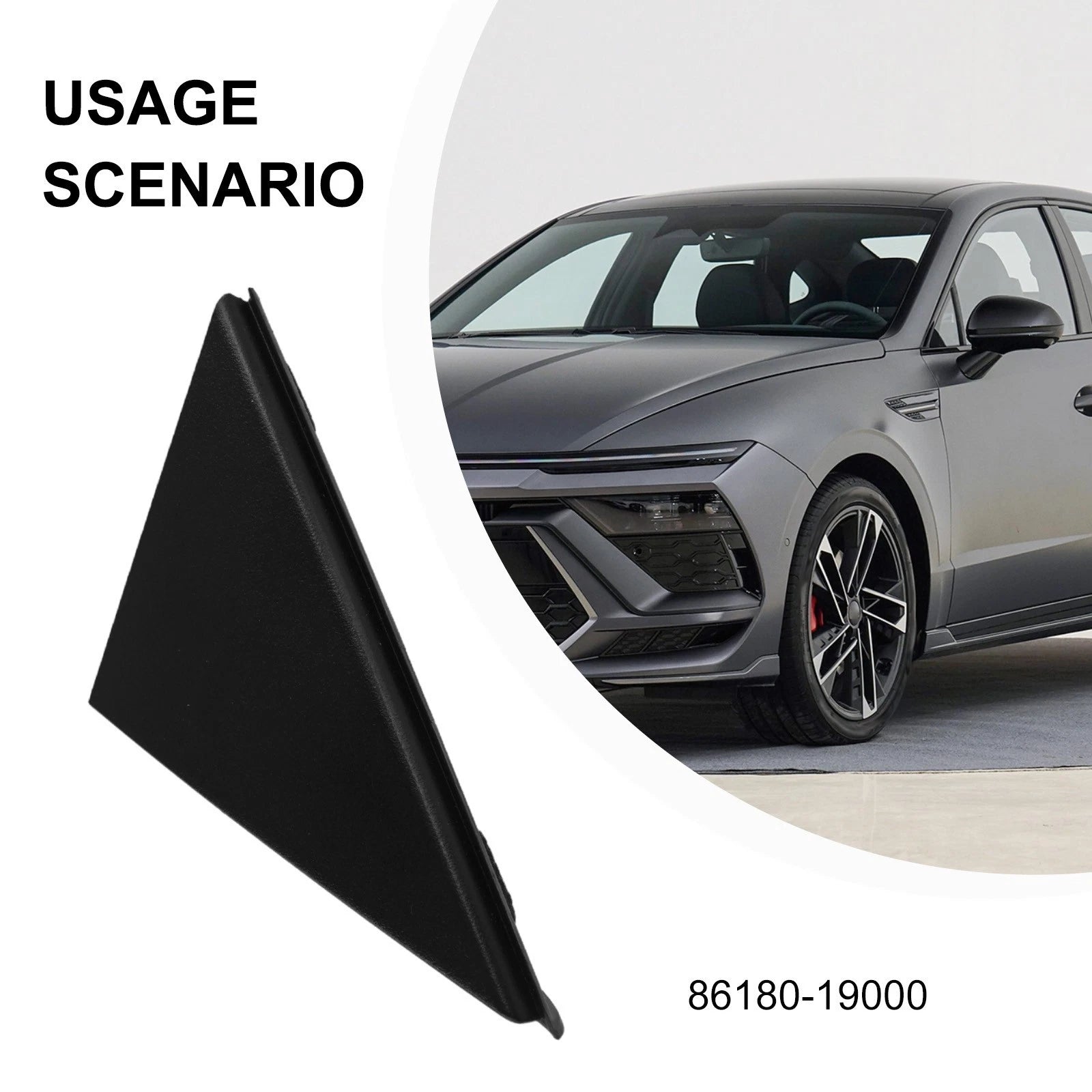 Black Mirror Pillar Trim Molding for Hyundai Kona (2018–2023)