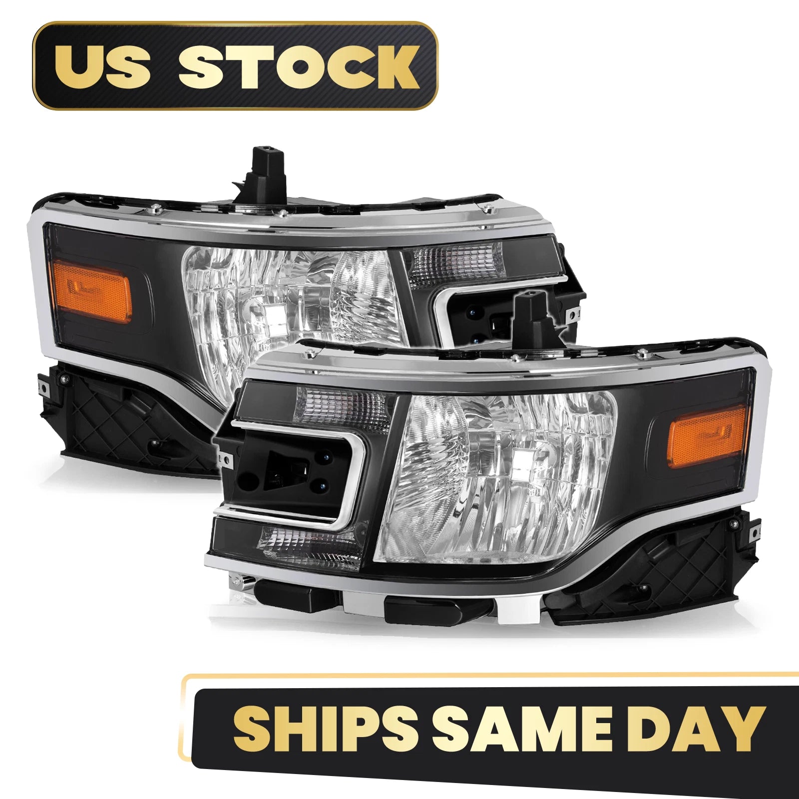 Halogen Headlights Set of 2 for Ford Flex (2013–2019) DA8Z13008C