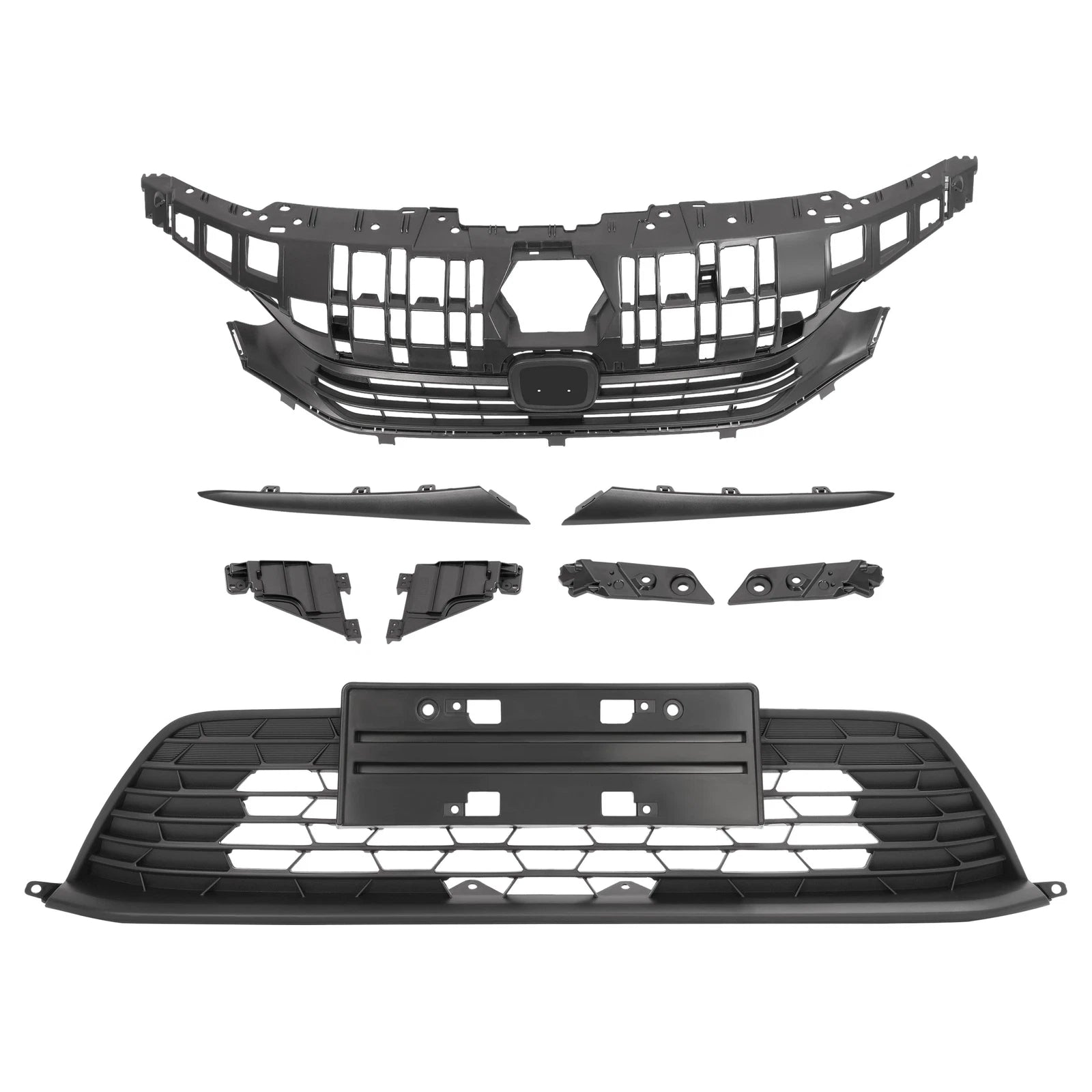 Front Bumper Upper & Lower Grill with Headlight Eyelid for Honda Civic (2022–2023)