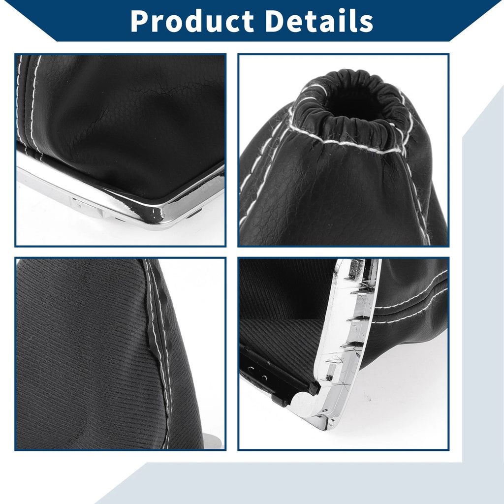 1 Pc Gear Shift Gaiter for Ford Focus (2005–2012) Black White Leather