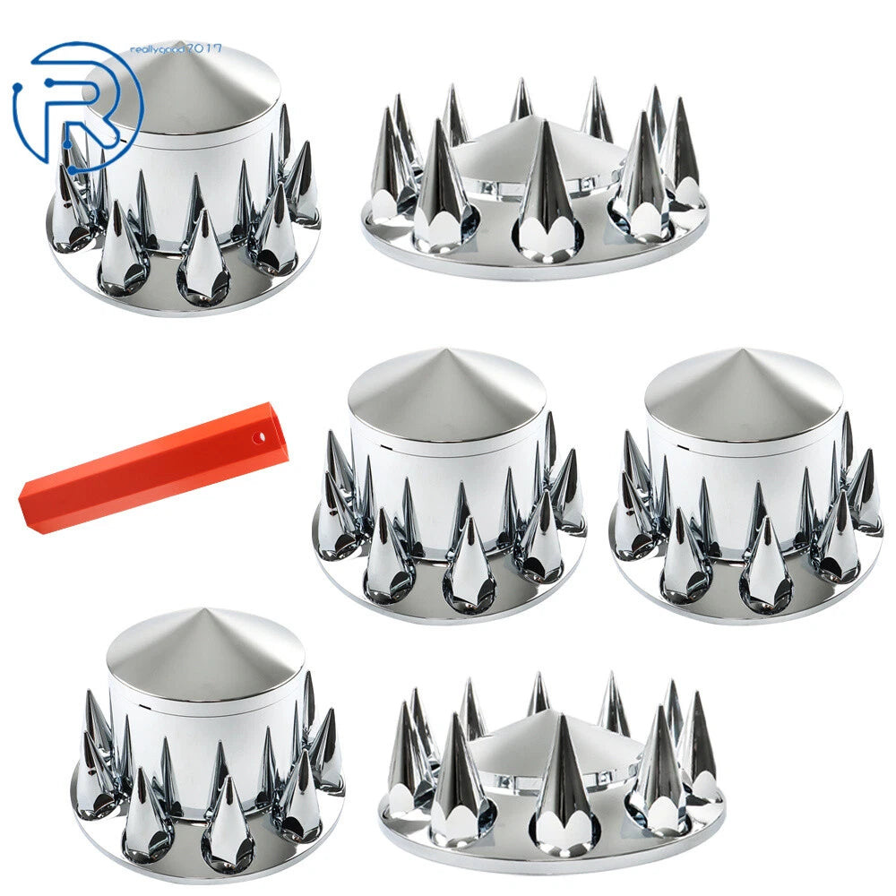 Chrome Hub Cover Kit for Semi Truck (Fits 33mm Axles)