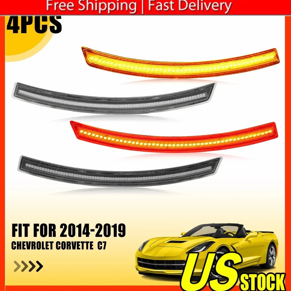 Set of 4 LED Side Marker Lights for Chevy Corvette C7 (2014–2019)
