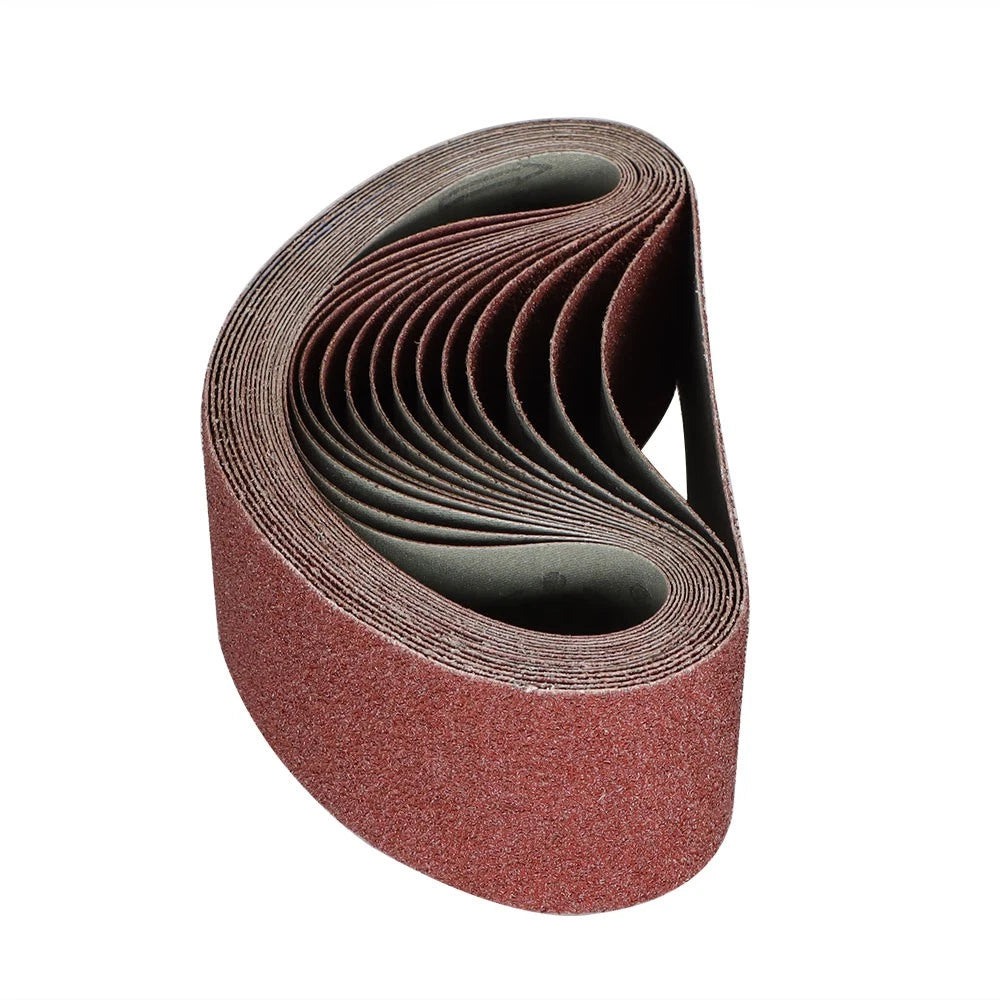 Set of 12 Sanding Belts 4" × 24" 60-400 Grit for Woodworking