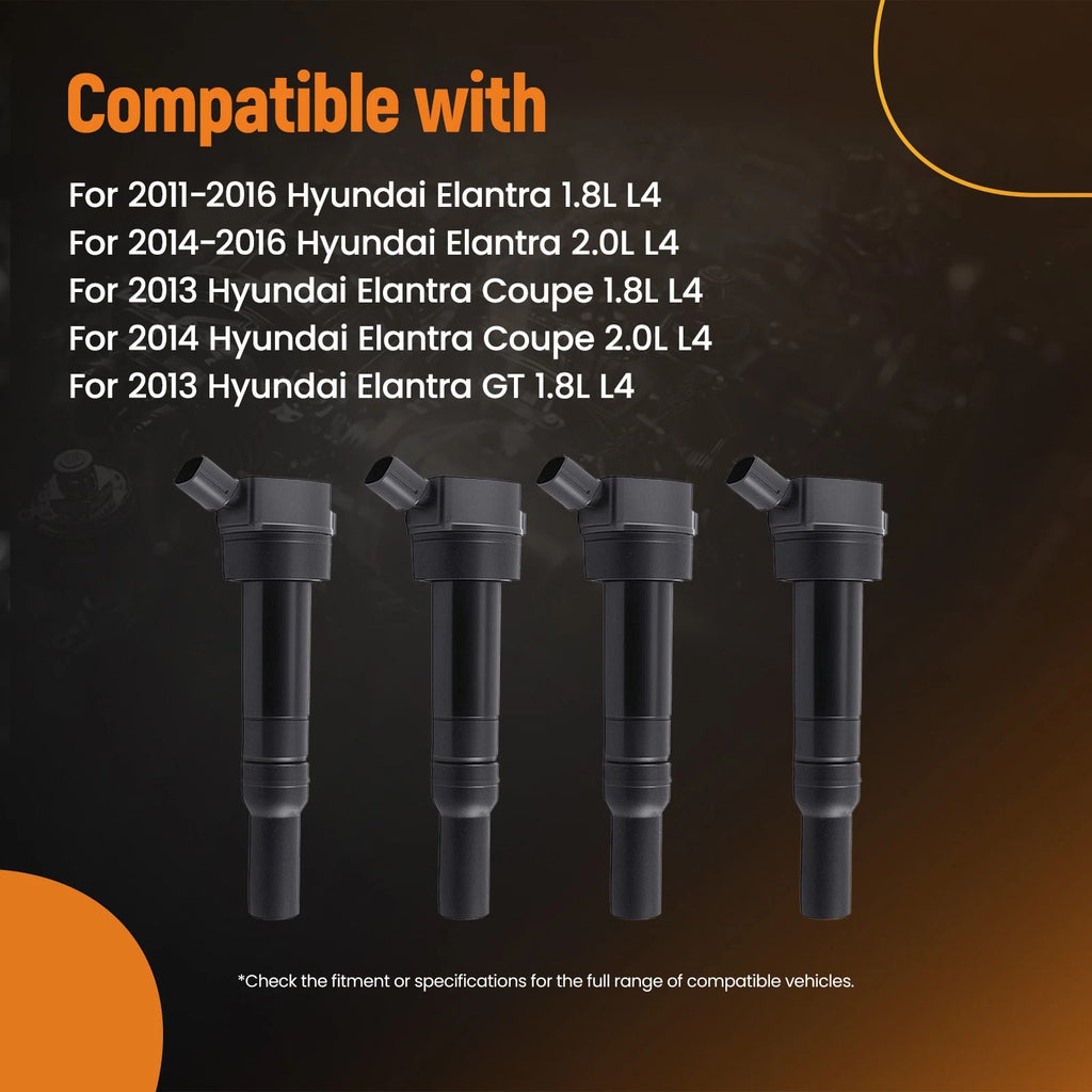 Set of 4 Ignition Coils for Hyundai Elantra GT/Kia Soul (2011–2017)