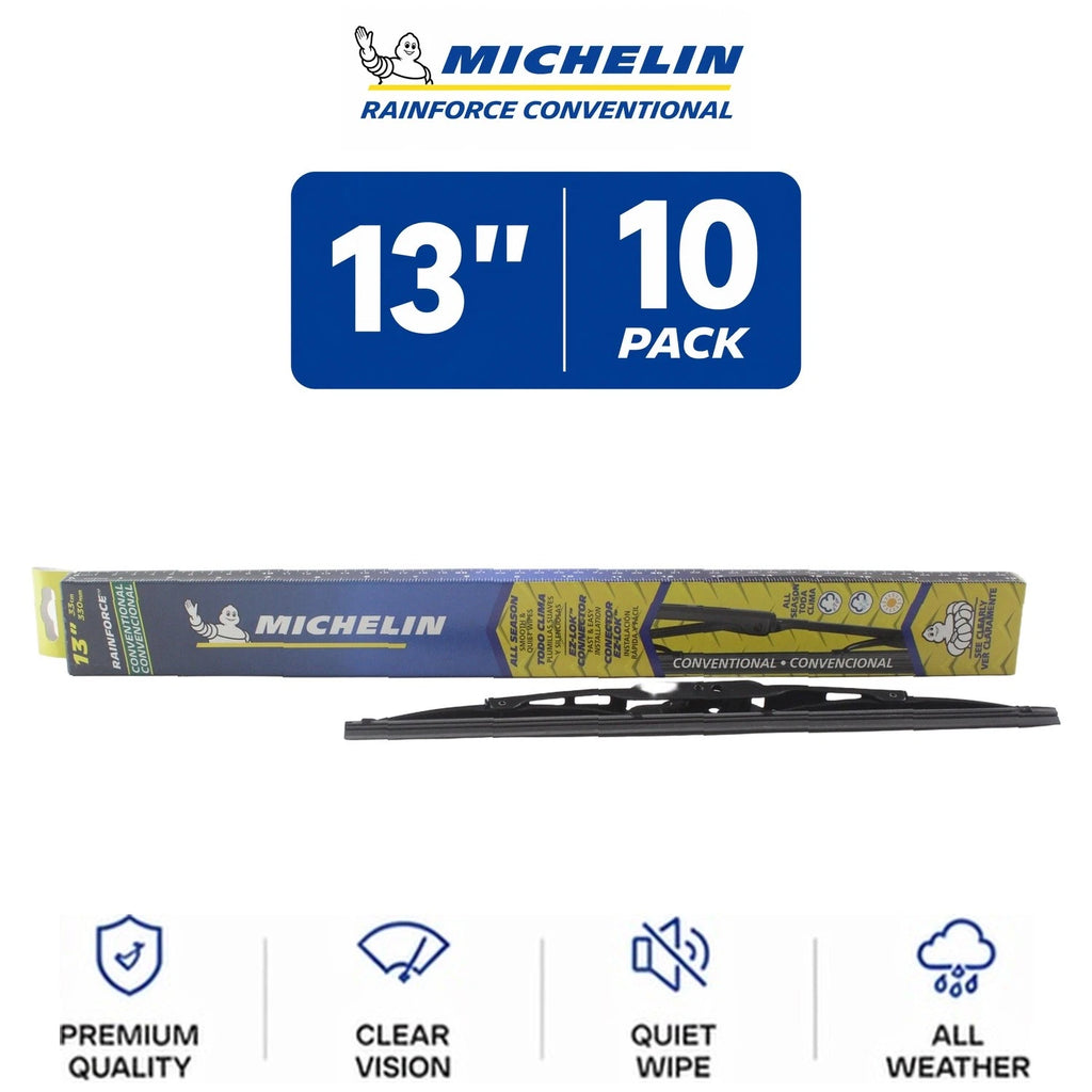 Set of 10 Michelin RainForce Wiper Blades 13" for All Vehicles
