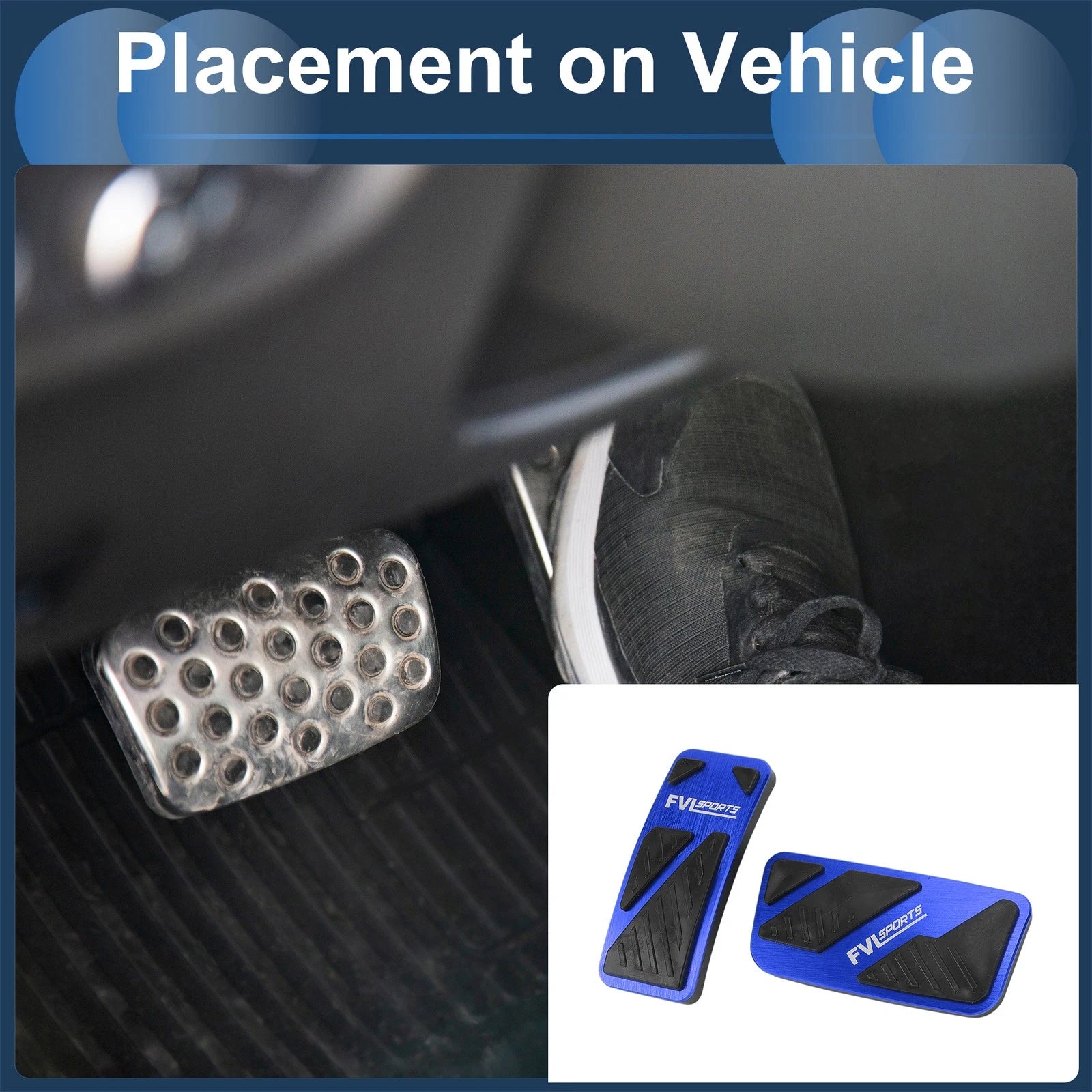 Set of 2 Automatic Foot Accelerator Pedal Covers for Ford Ranger (2024) Blue