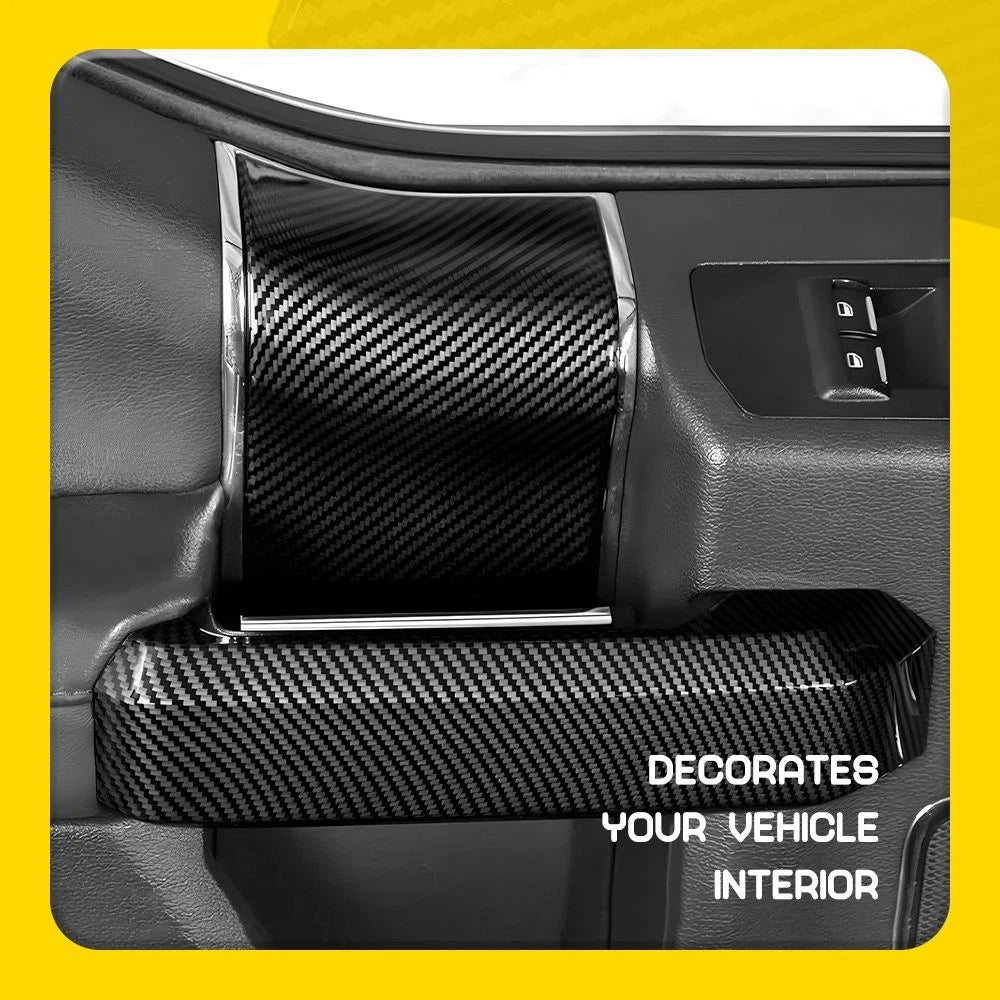 8PC Interior Door Handle Cover Trim for Ford F150 (2015–2020) Carbon Fiber