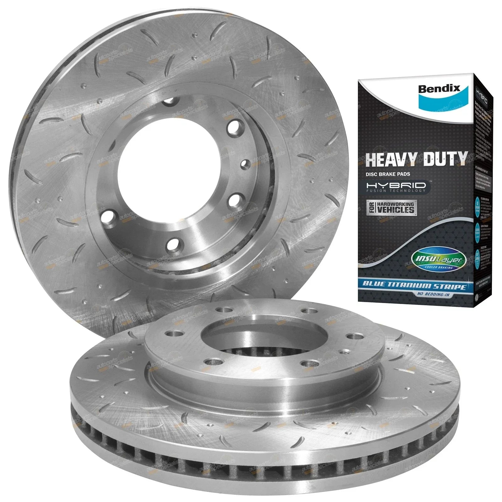 Front Slotted Dimpled Disc Rotors for Ford Ranger (2011-2019)