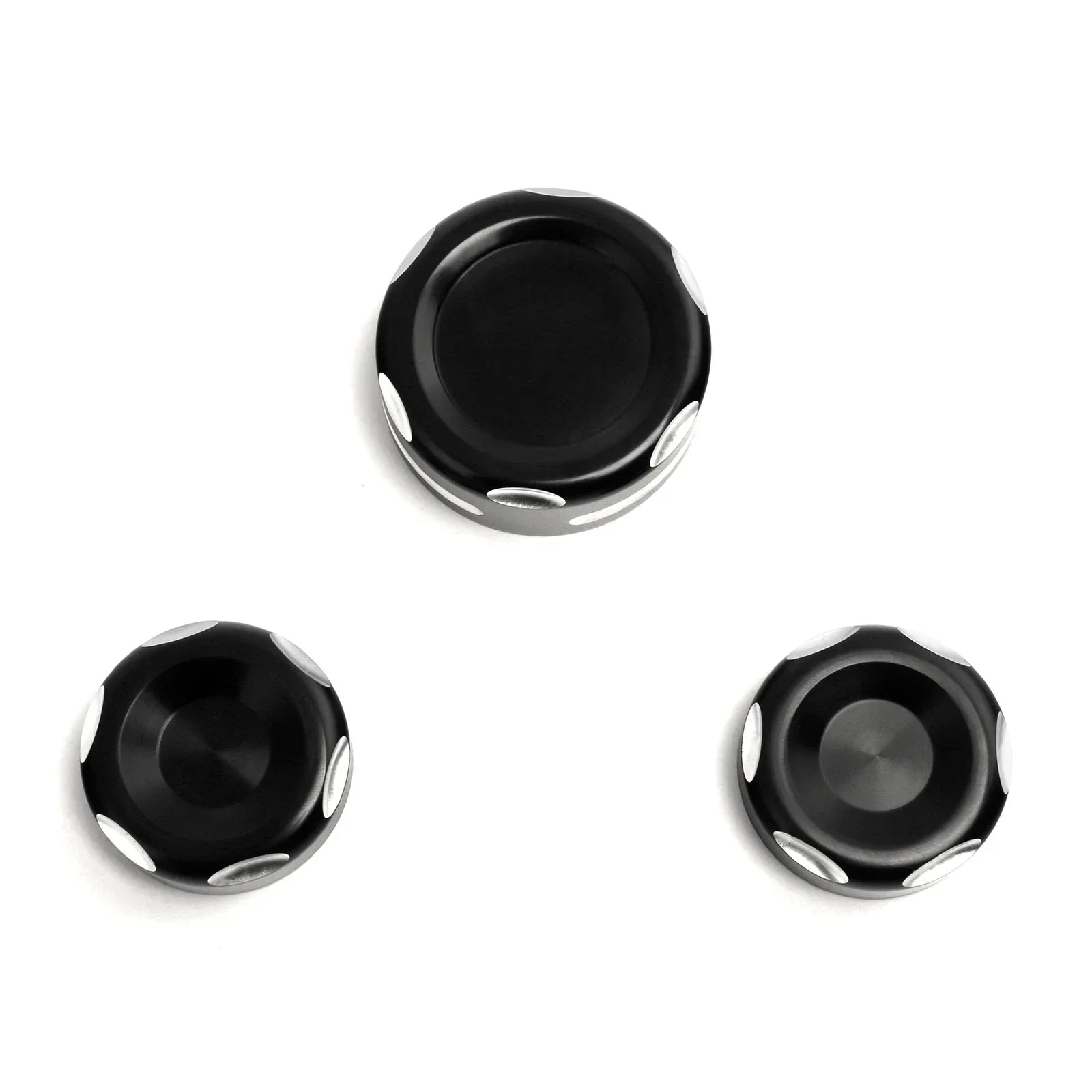 Black Fork Stem Upper Nut Bolt Covers for Harley Dyna Fat Bob FXDF (2006-2017)