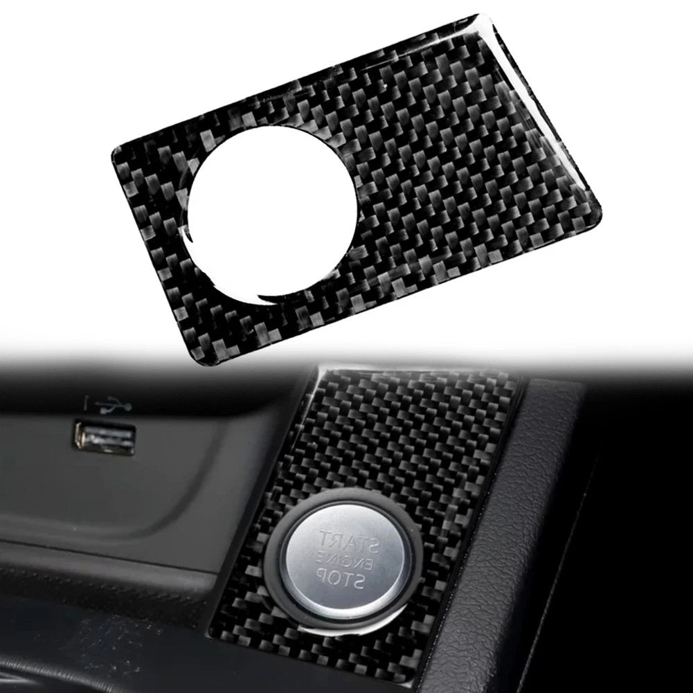 Interior Ignition Switch Button Cover Trim for Audi A4 S4 A5 (2008–2020) Carbon Fiber Black
