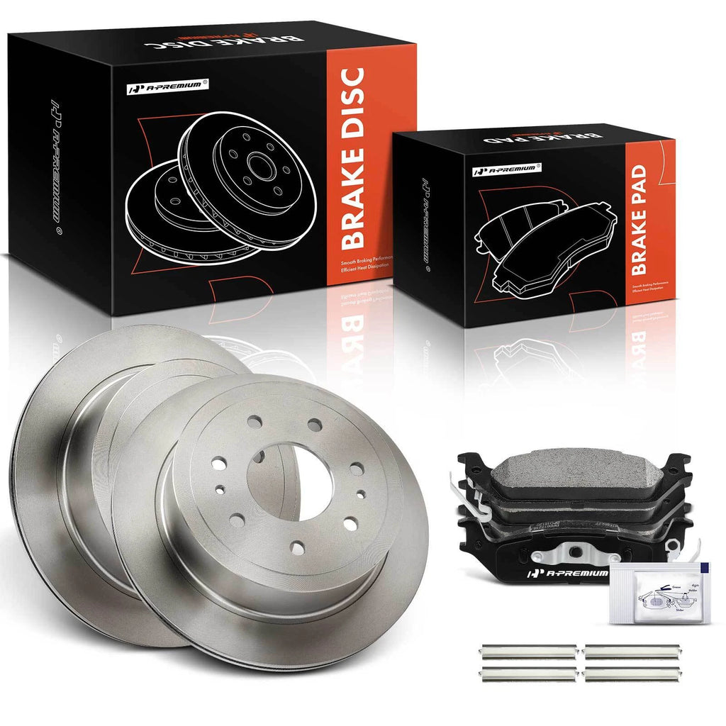Set of 2 Rear Disc Brake Rotors & Ceramic Pads for Ford F-150 (2004–2011)