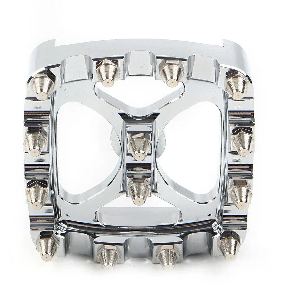 Chrome MX Style Brake Pedal Pad Cover for Harley Softail Dyna Sportster