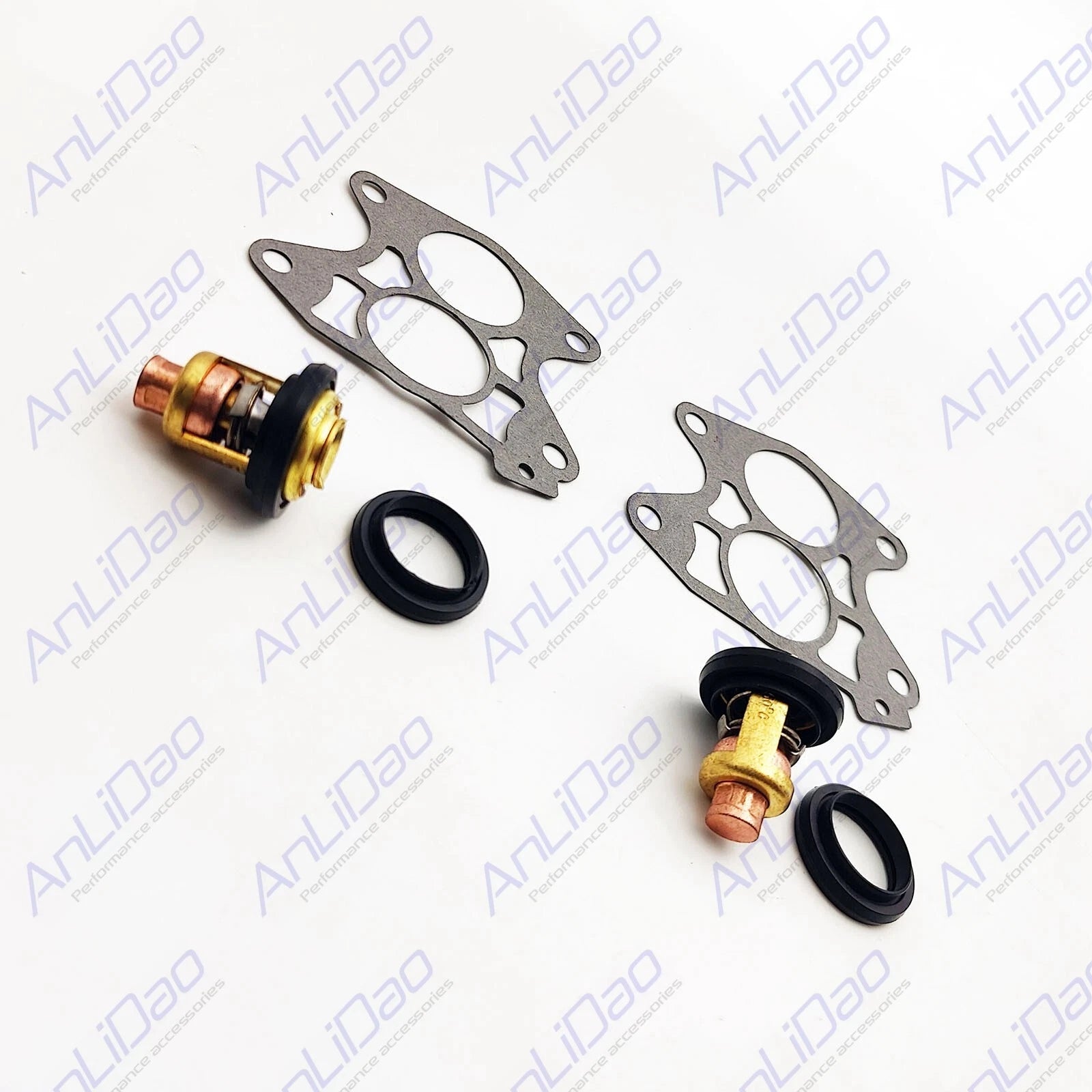 2Pcs Thermostat + Gasket for Yamaha 15-115-130-220HP (1990–2023) 6E5-12411 688-12414