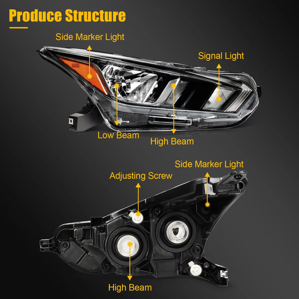 Headlight Assembly for Nissan Versa S SV (2020–2024) Pair