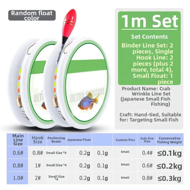2X Pre-tied Fishing Rigs 2.1m 1m for Tight Spaces Near Bridges Banks