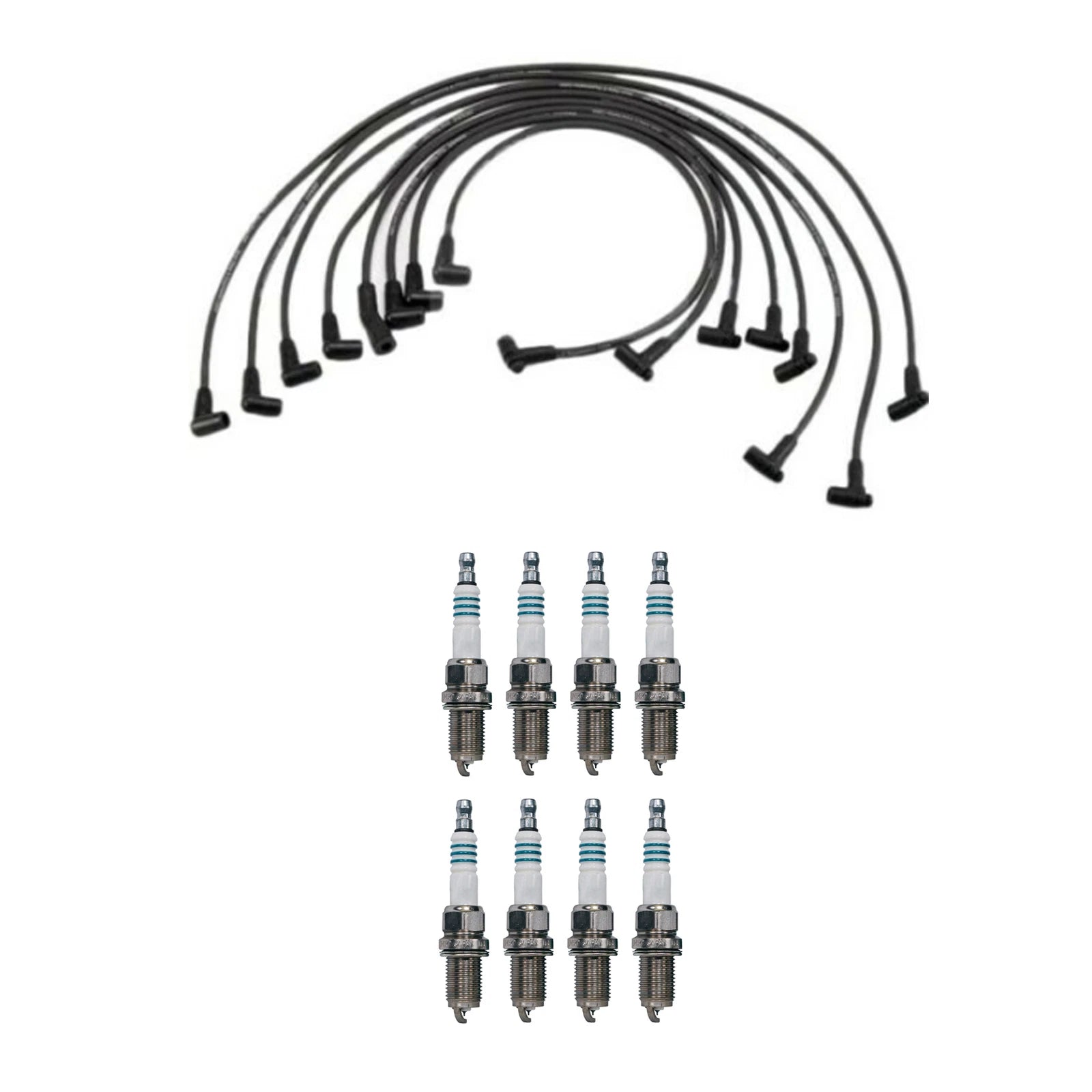 Denso 8mm Wire Set & 8 Iridium Power Spark Plugs Kit for Chevy Corvette (1997–2004)