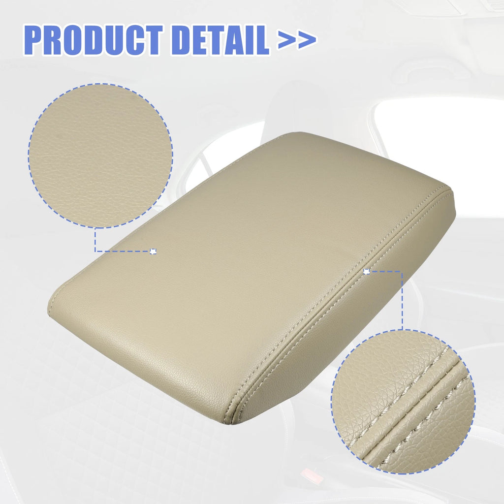 Center Console Lid Armrest Cover for Toyota Highlander (2001–2023) Faux Leather Beige