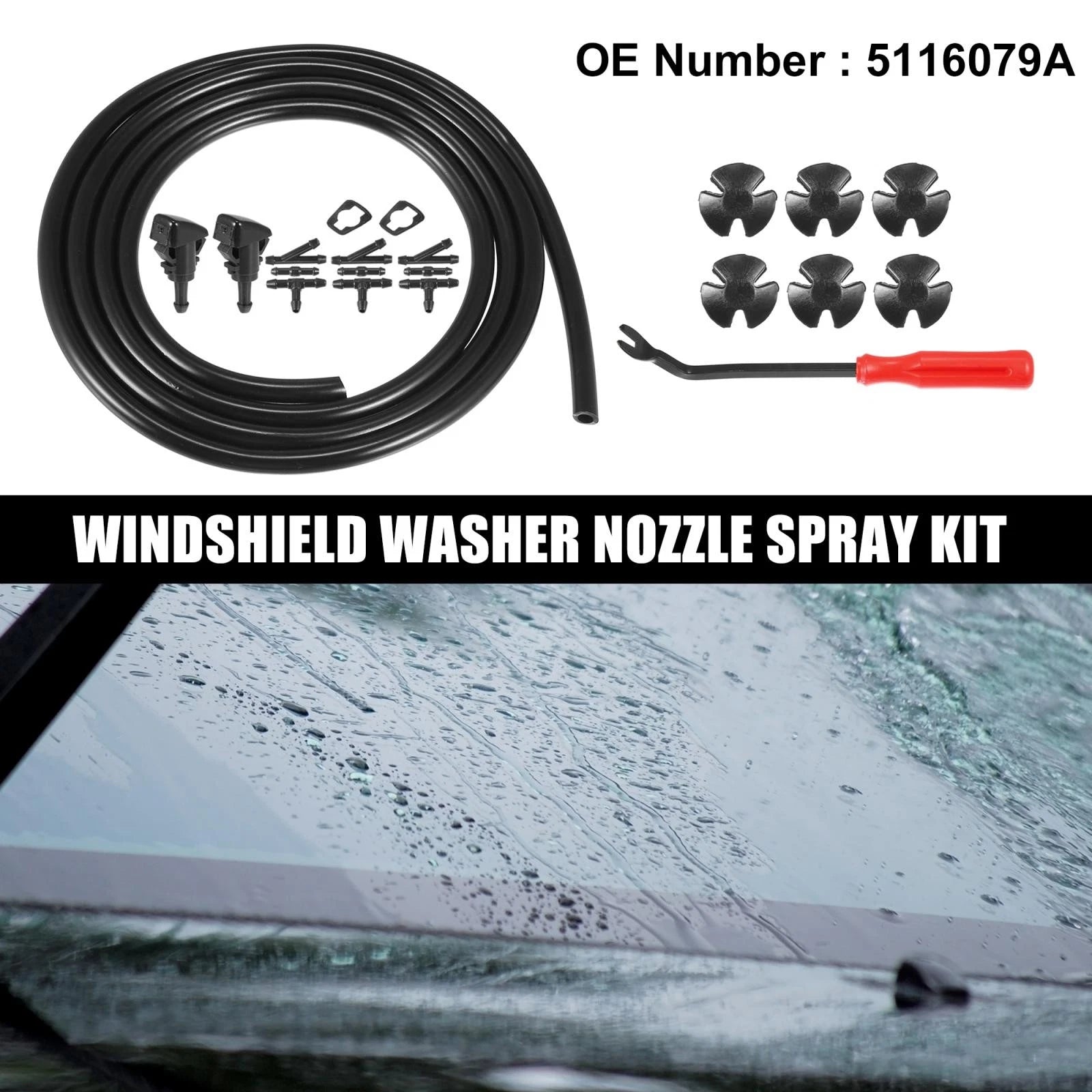 21pcs Front Windshield Washer Nozzle Kit 5116079A for Dodge Avenger (2008–2011)
