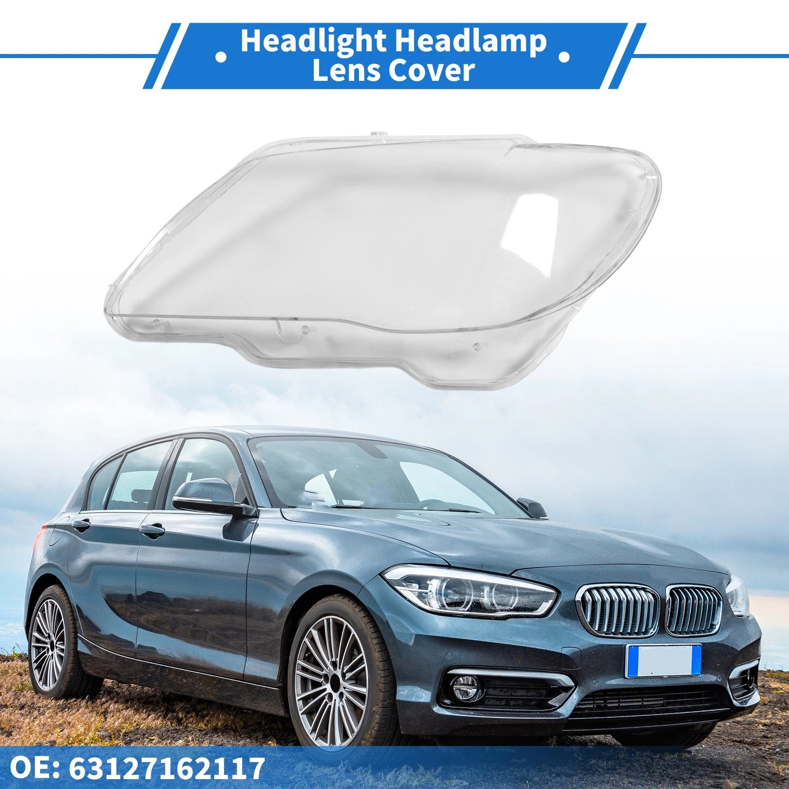 1 Pc Headlight Lens Cover for BMW 7 Series E65 (2002–2008) No. 63127162117