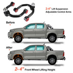 Pair of 2-4" Front Upper Control Arms for Toyota Tacoma (1996–2003) Black Red