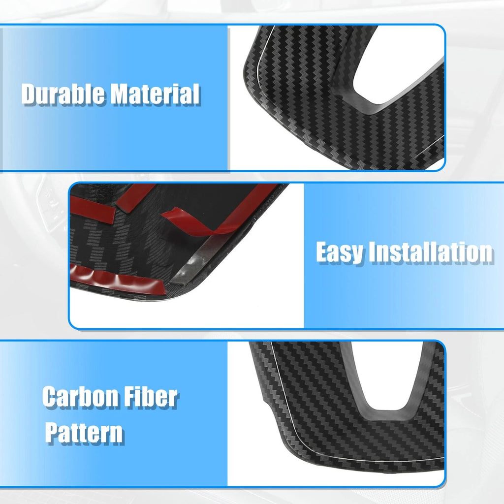 2pcs Carbon Fiber Steering Wheel Cover Trim for Kia 