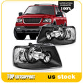 Set of 2 Black Headlight Assembly for Ford Expedition (2003–2006)