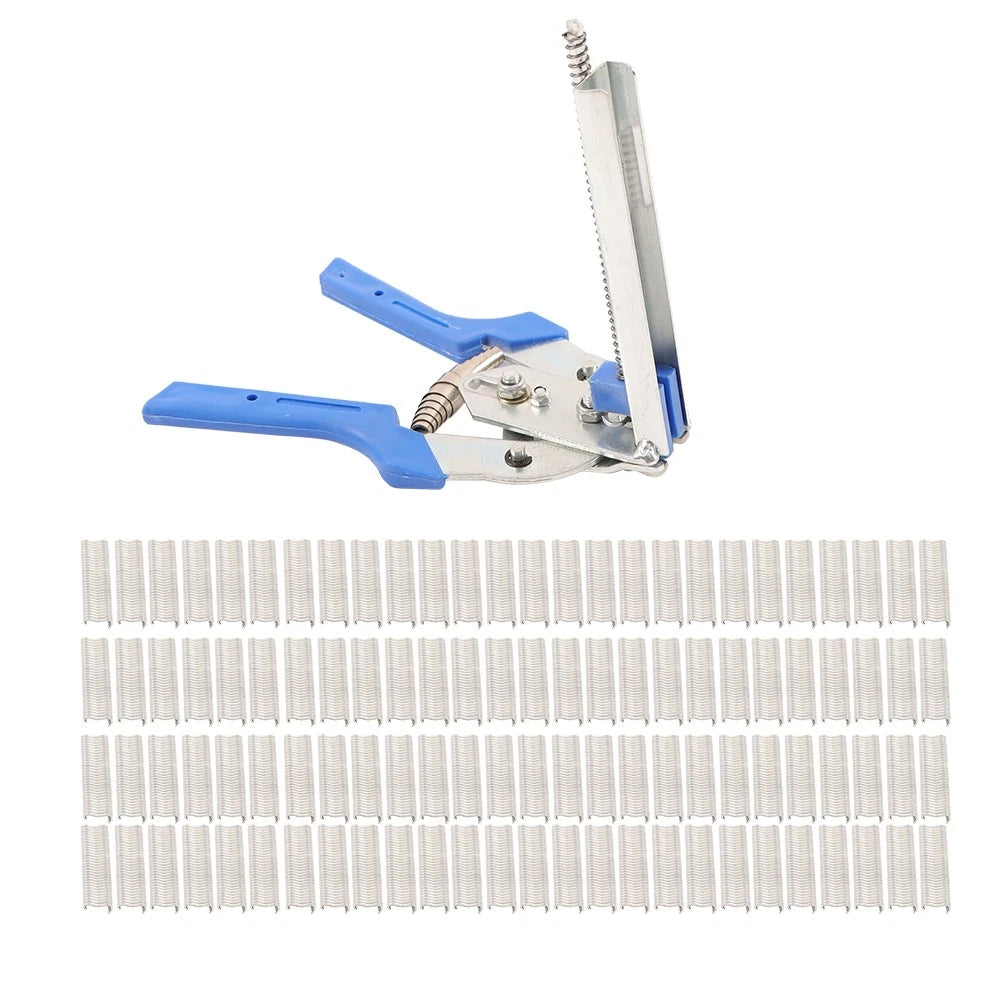 Fencing Gun Hog Ring Plier Fastener Stapler with 3000 Clips for Various Models