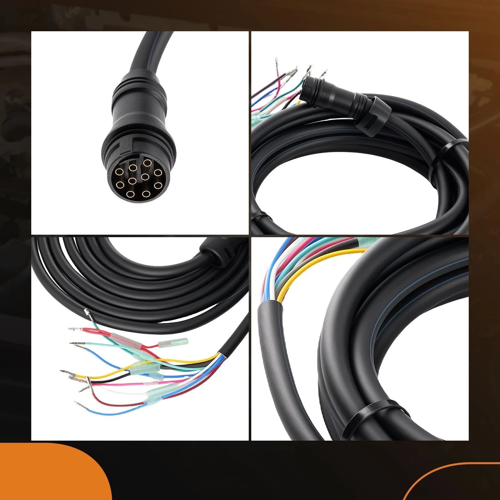 10 Pin 16Ft Main Harness for Yamaha 703 Remote Control Engine (2024–2025)