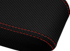 Carbon Fiber Console Lid Armrest Cover for Nissan Altima (2005–2006) Red Stitch