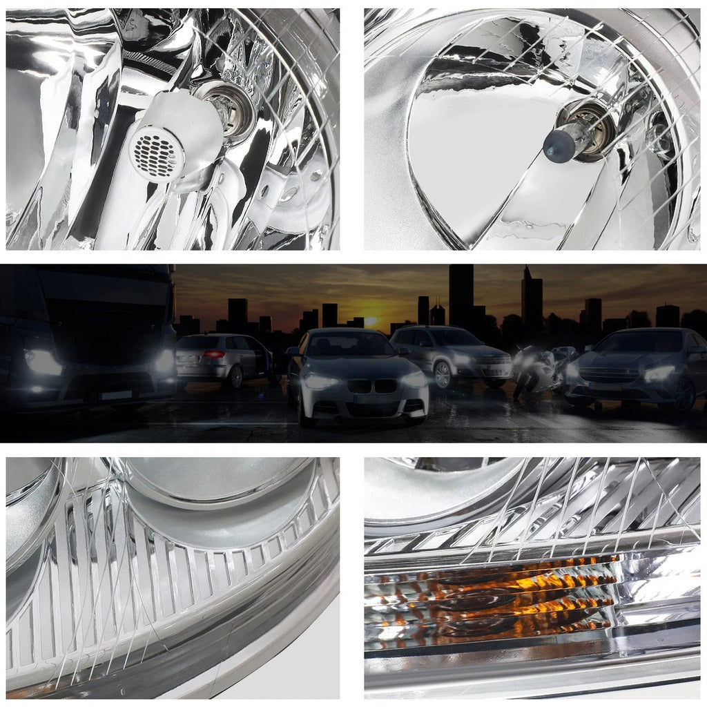 Chrome Housing Clear Corner Headlight Replacement for Volkswagen Jetta MK5 (2005–2010)