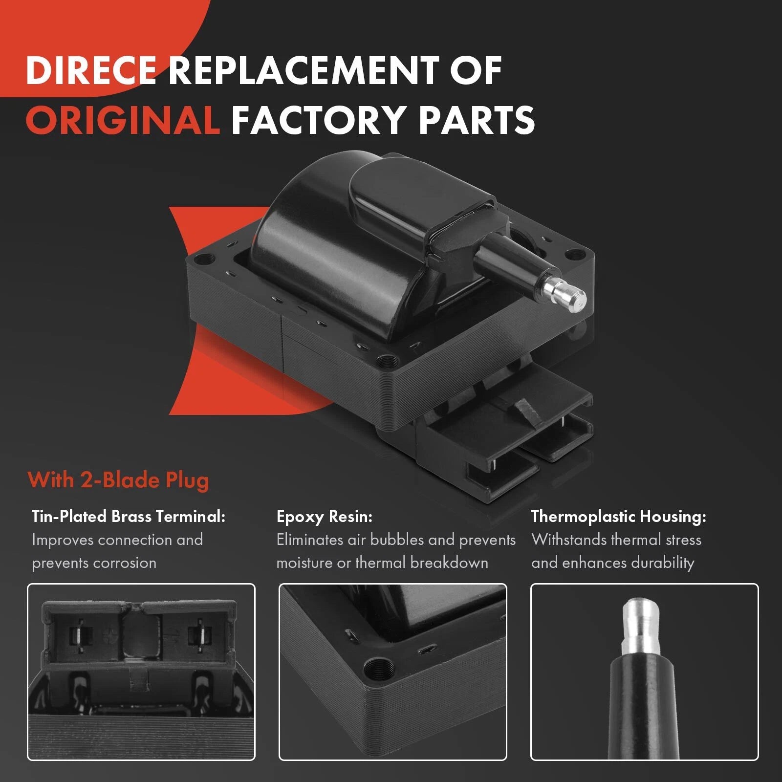 Ignition Coil & Spark Plugs Set for Ford