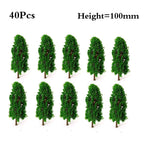 40Pcs 3.93" Green Model Trees for Train Railroad Diorama Scenery