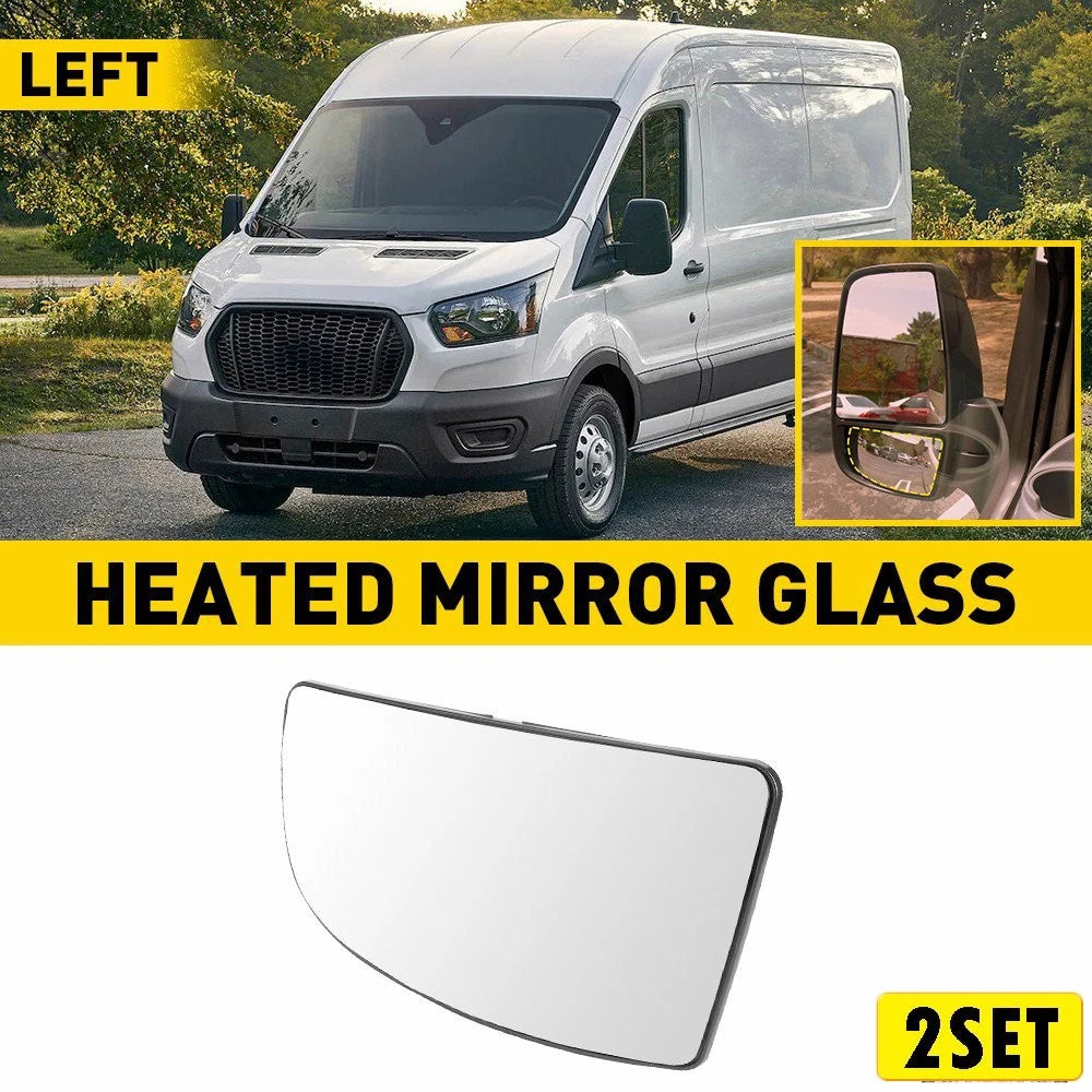 Set of 2 Mirror Glass Lower Convex Driver Side LH for Ford Transit 150 250 350 (2015–Present)