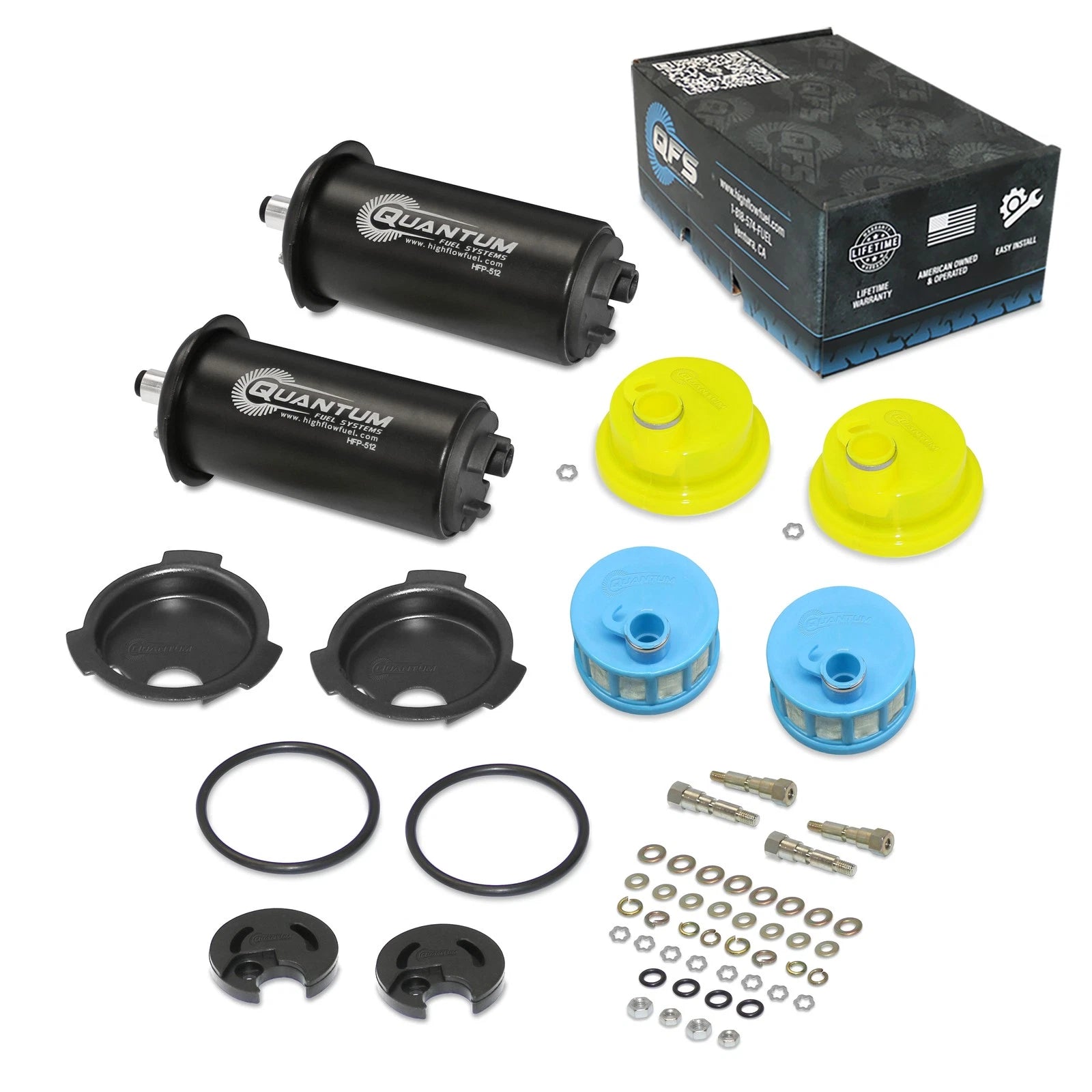 QFS Dual Fuel Pumps + Strainers for Yamaha Mercury
