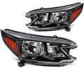 Pair of Black Reflector Headlights for Honda CR-V (2012–2014)