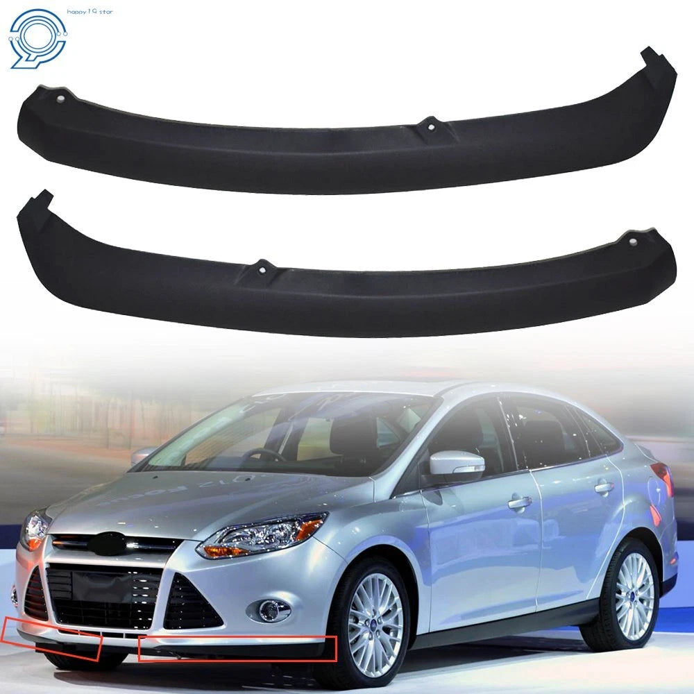 Lower Bumper Valence Trim Pair for Ford Focus (2012–2014) Black Plastic