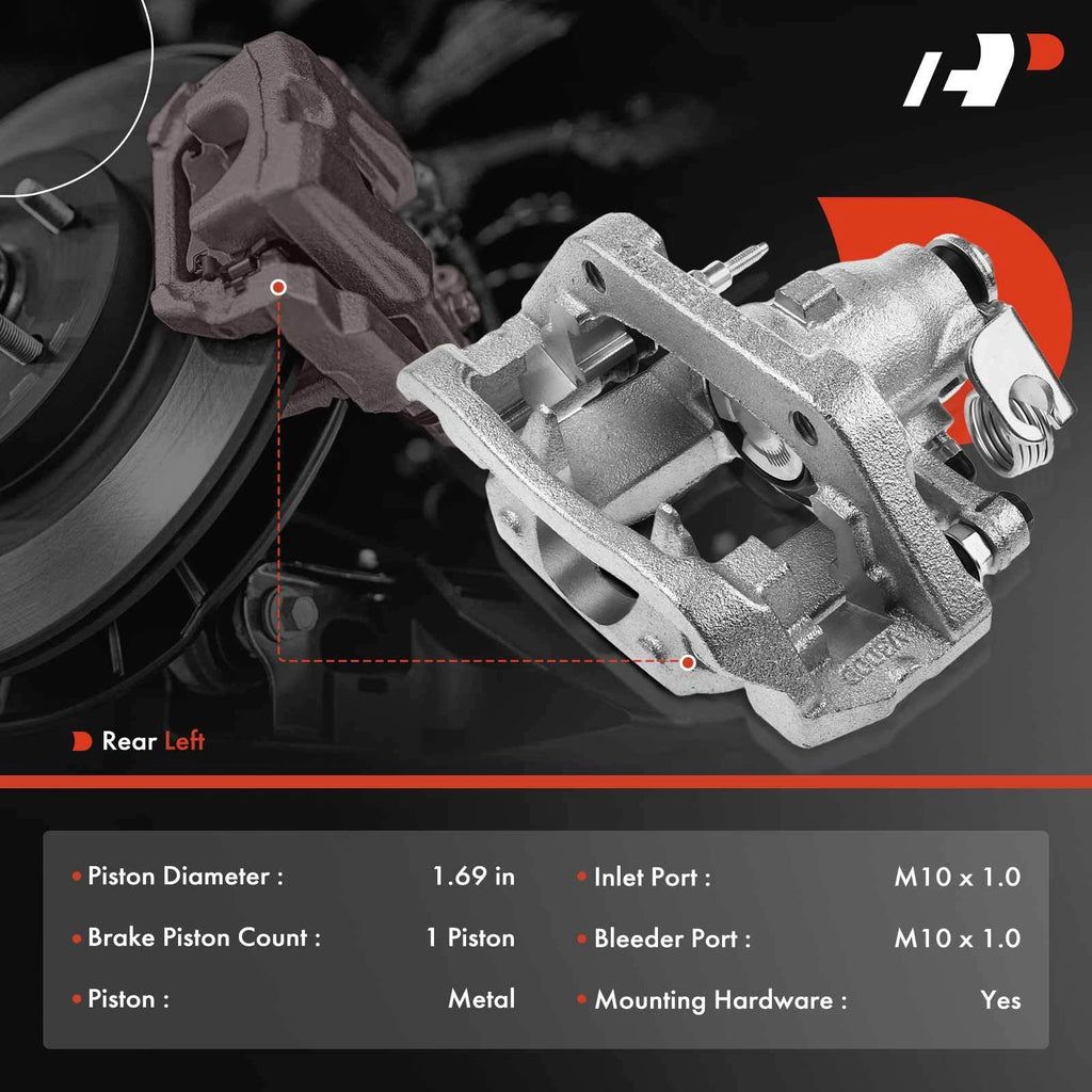 Rear Left Brake Caliper with Bracket for Ford Edge, Lincoln MKX (2011–2014)