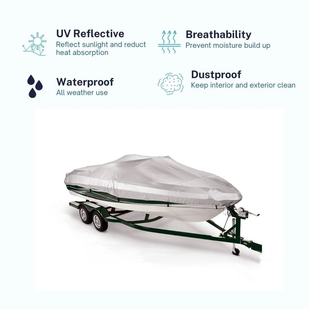Boat Cover for 20'-22.5' V-Hull Fishing Ski (Fits 108" Width)