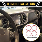 Set of 4 AC Vent Dashboard Decoration Rings for Toyota Tacoma (2016–2023) Red