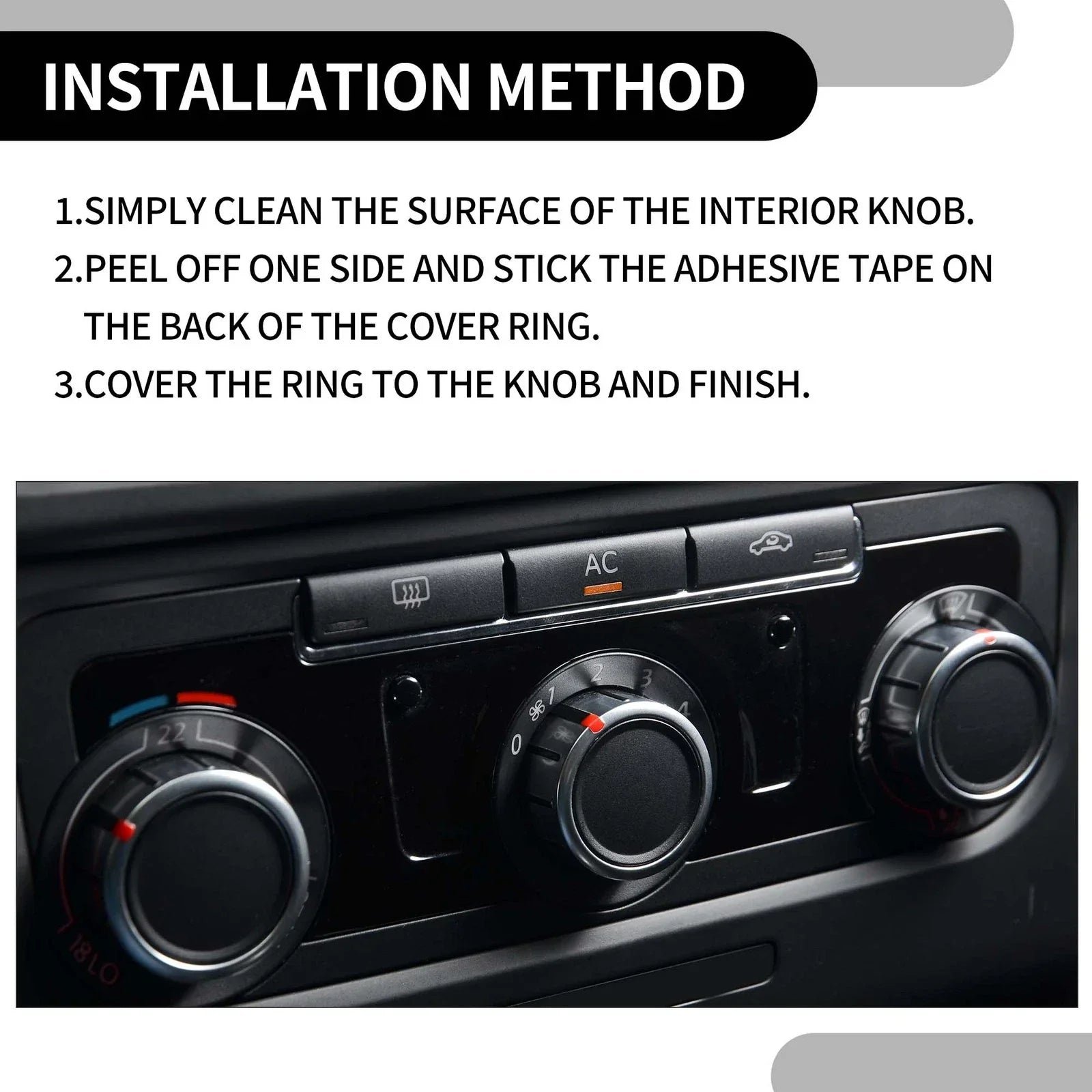 Rear AC Heat Temp Climate Switch Knob Cover for Dodge Durango (2011-2020)