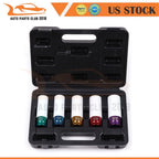 Set of 5 Deep Impact Sockets for Wheel Protectors (1/2" 15-22mm)