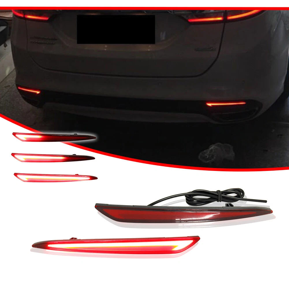 Set of 2 Red LED Rear Bumper Reflectors for Ford Fusion/Mondeo (2013–2018)