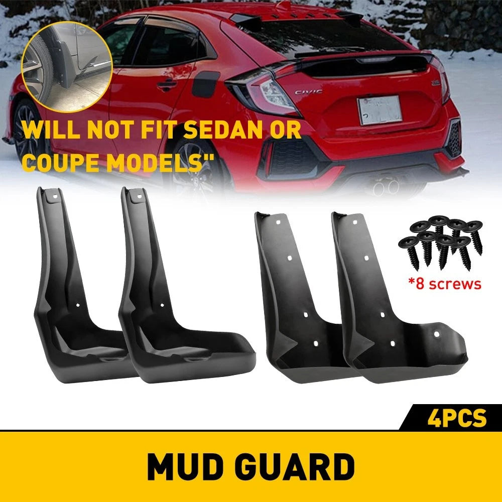 Set of 4 Mud Flaps for Honda Civic Hatchback (2017–2021)