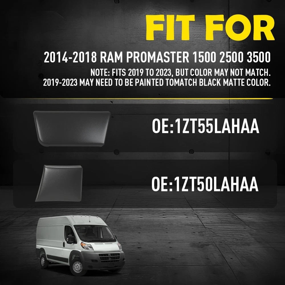 2X Front Driver Side Door Molding Trim for Ram ProMaster 1500-3500 (2014–2018)