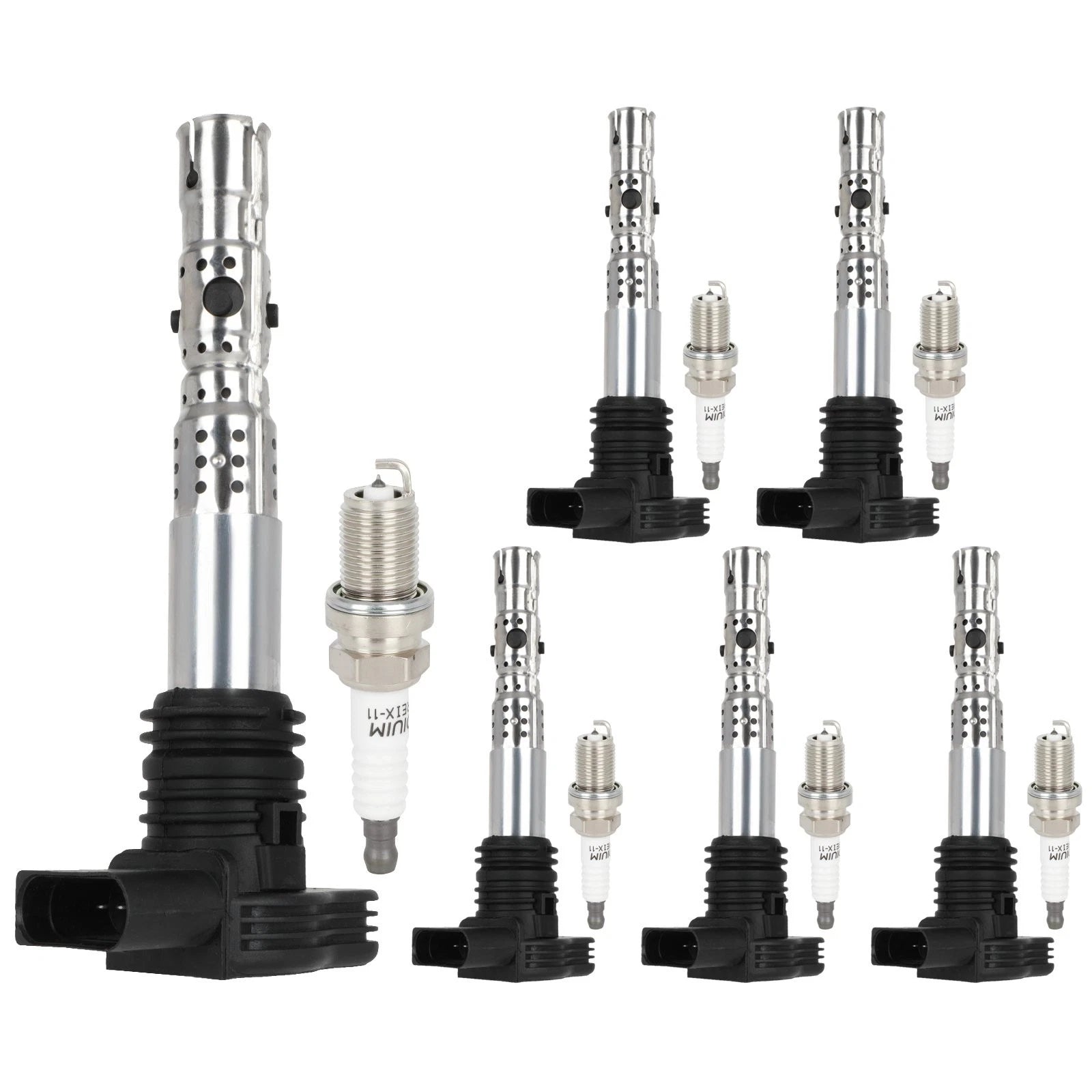 Set of 6 Ignition Coils & 6 Spark Plugs for Audi A4 Quattro VW Jetta (2001–2005)